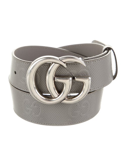 Gucci Double G Logo Leather Belt