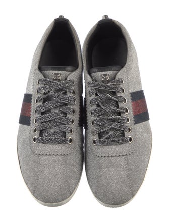 Gucci Web Accent Leather Sneakers