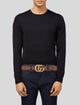 Gucci Double G Logo Leather Waist Belt