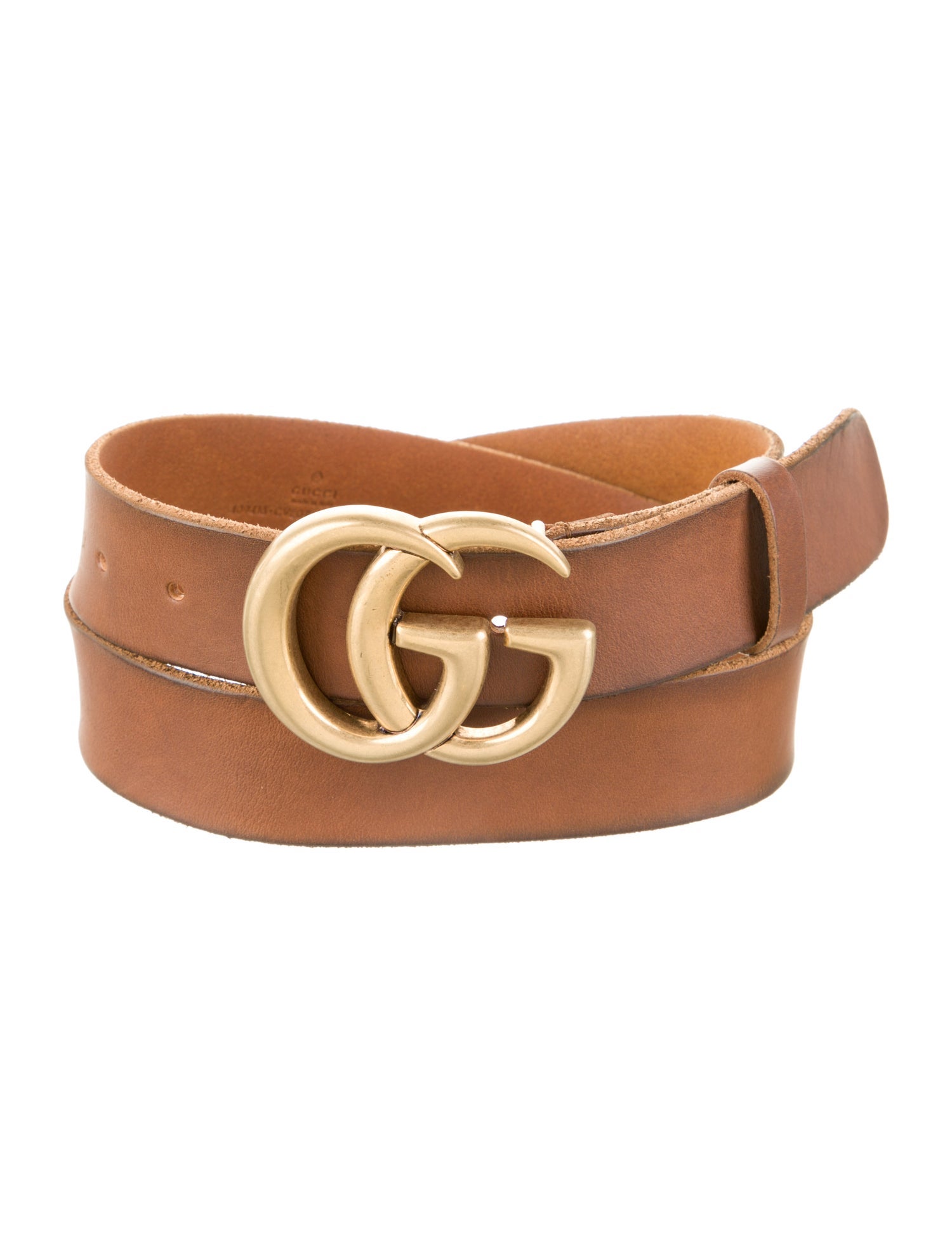 Gucci Double G Logo Leather Waist Belt