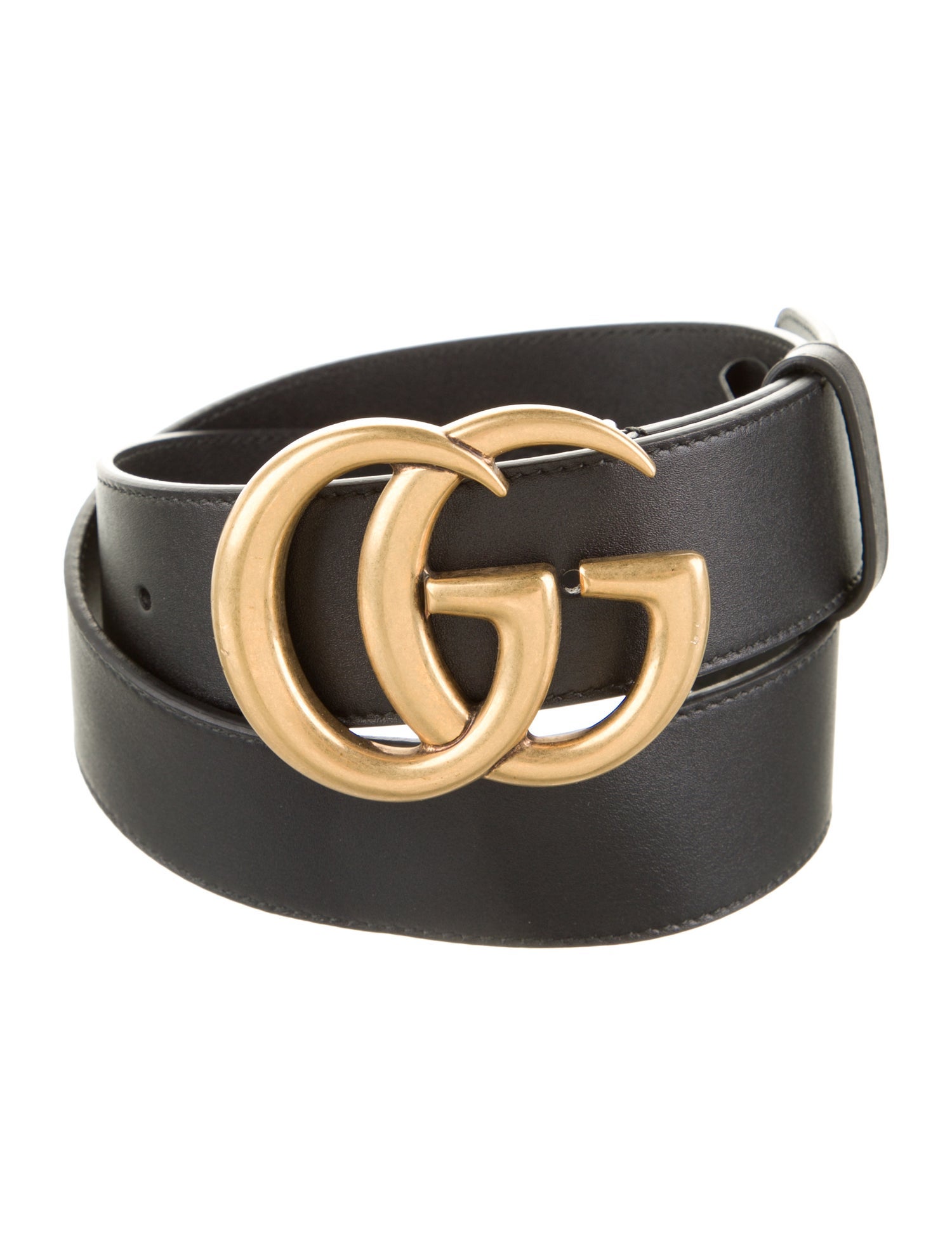 Gucci Double G Logo Calf Leather Belt