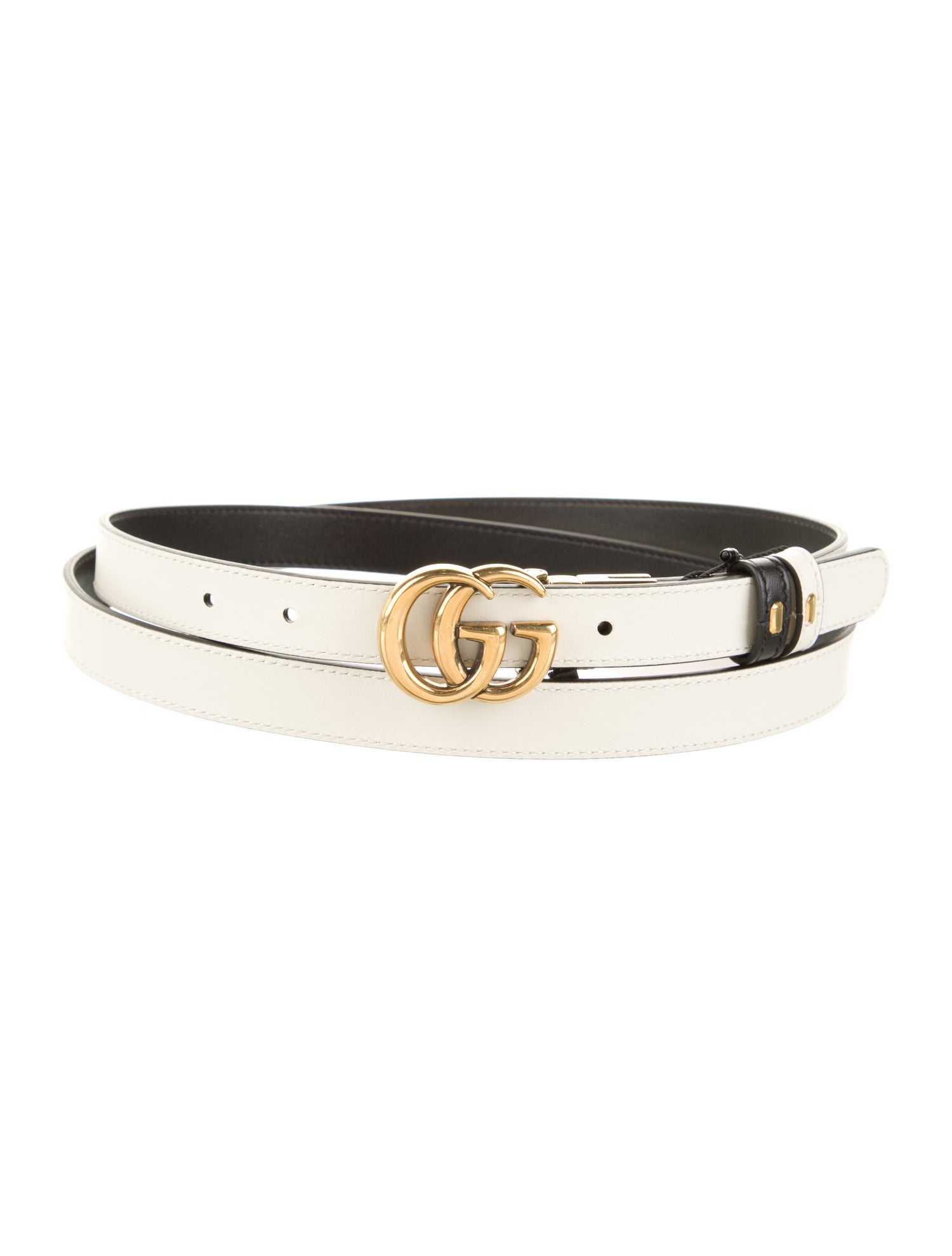 Gucci Double G Logo Skinny Belt