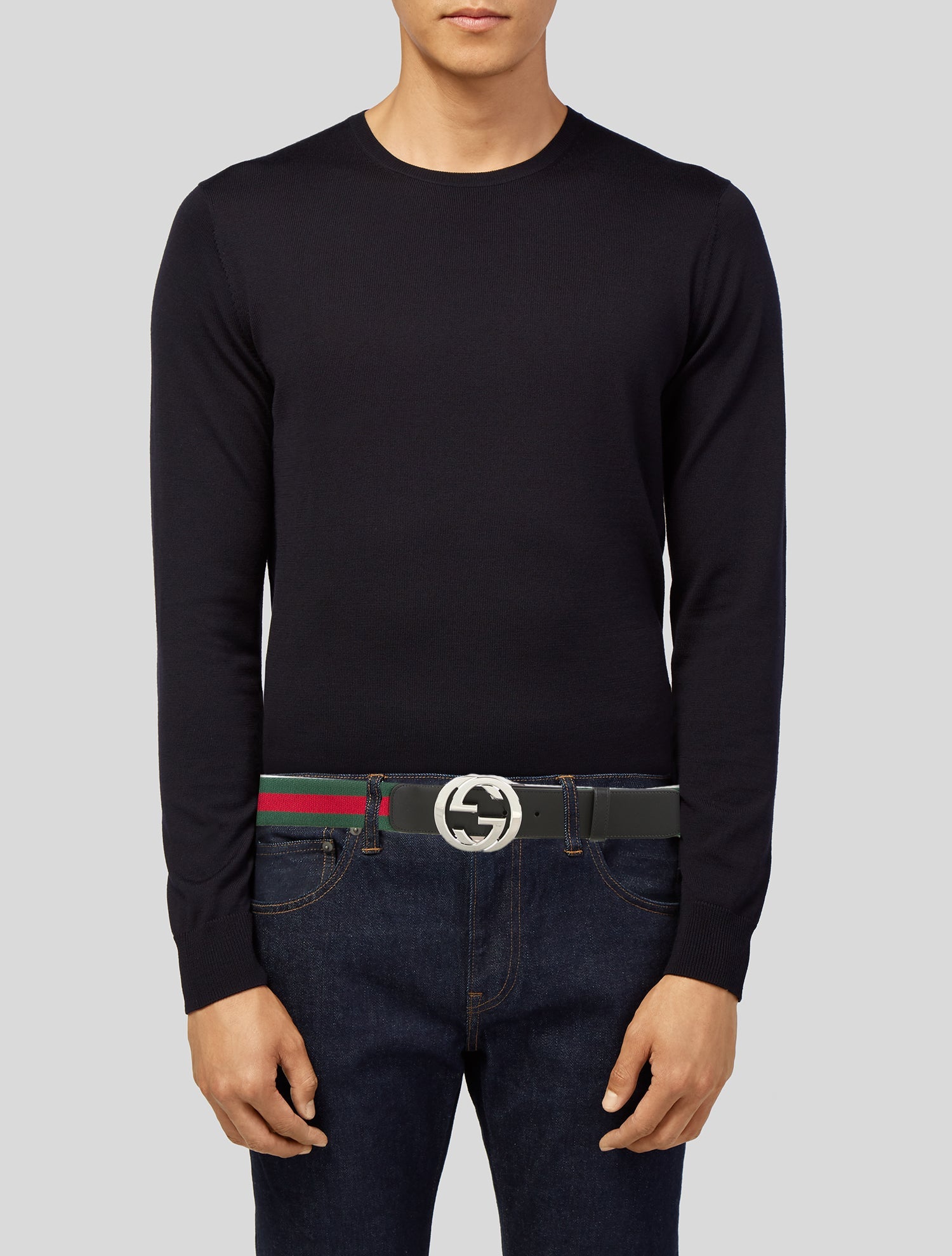 Gucci Web Accent Canvas Waist Belt