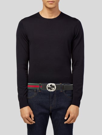 Gucci Web Accent Canvas Waist Belt