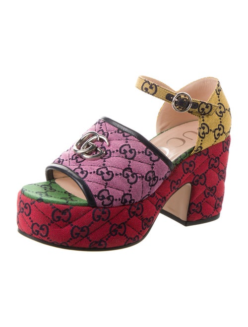 Gucci Canvas Printed Sandals