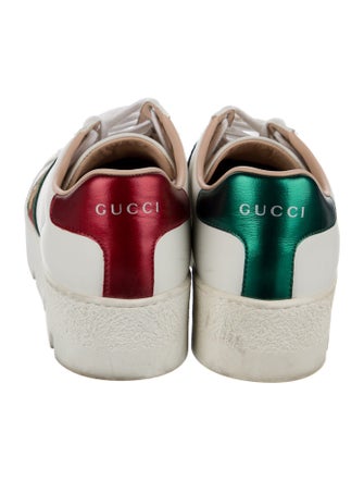 Gucci Web Accent Leather Sneakers