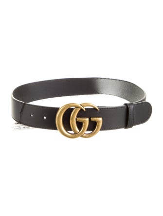 Gucci Double G Logo Leather Belt