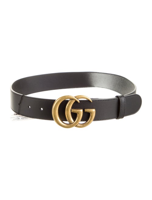 Gucci Double G Logo Leather Belt