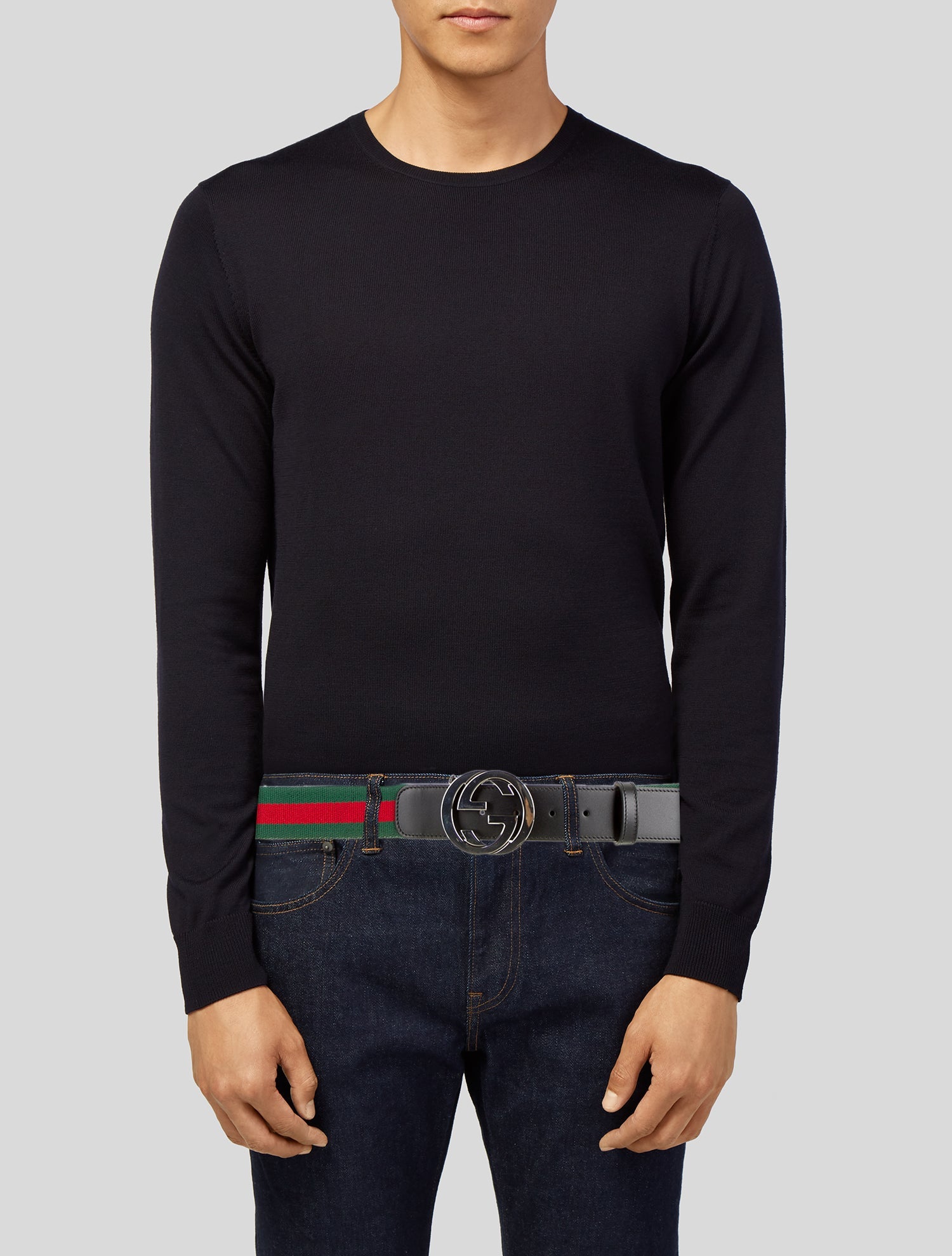Gucci Web Accent Canvas Waist Belt