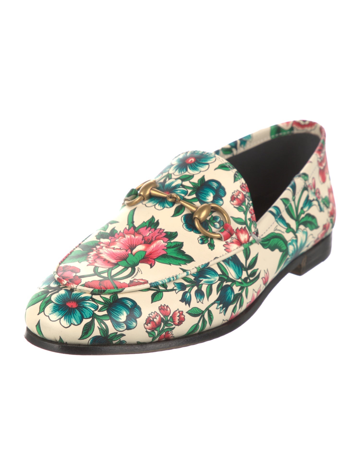 Gucci Horsebit Accent Leather Slingback Flats