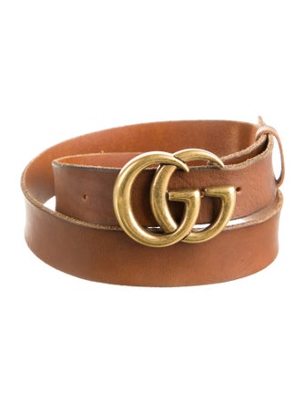 Gucci Double G Logo Leather Waist Belt