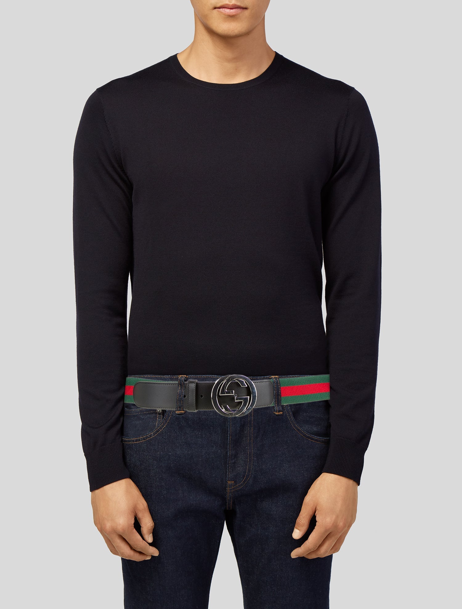 Gucci Web Accent Canvas Waist Belt