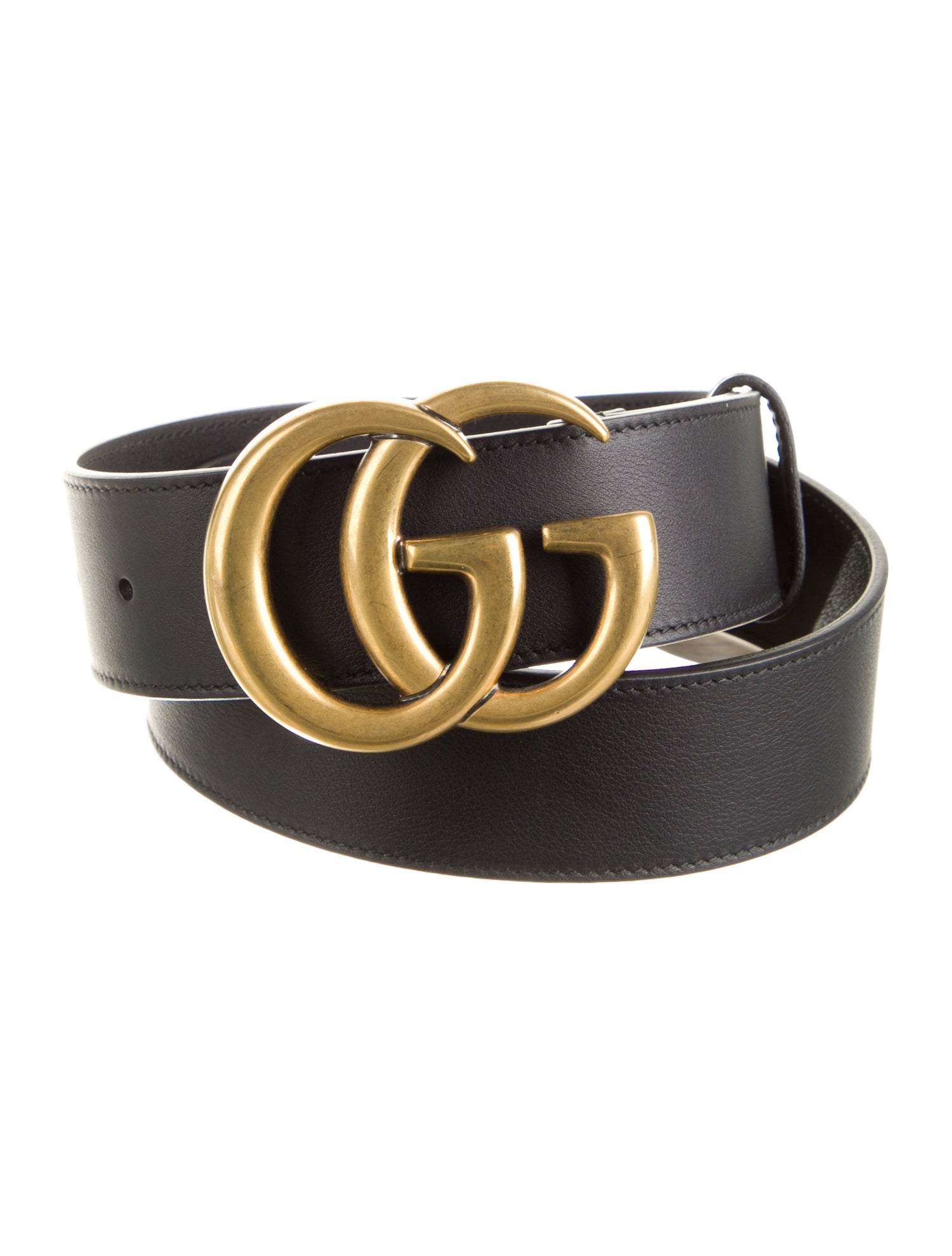 Gucci Double G Logo Leather Belt