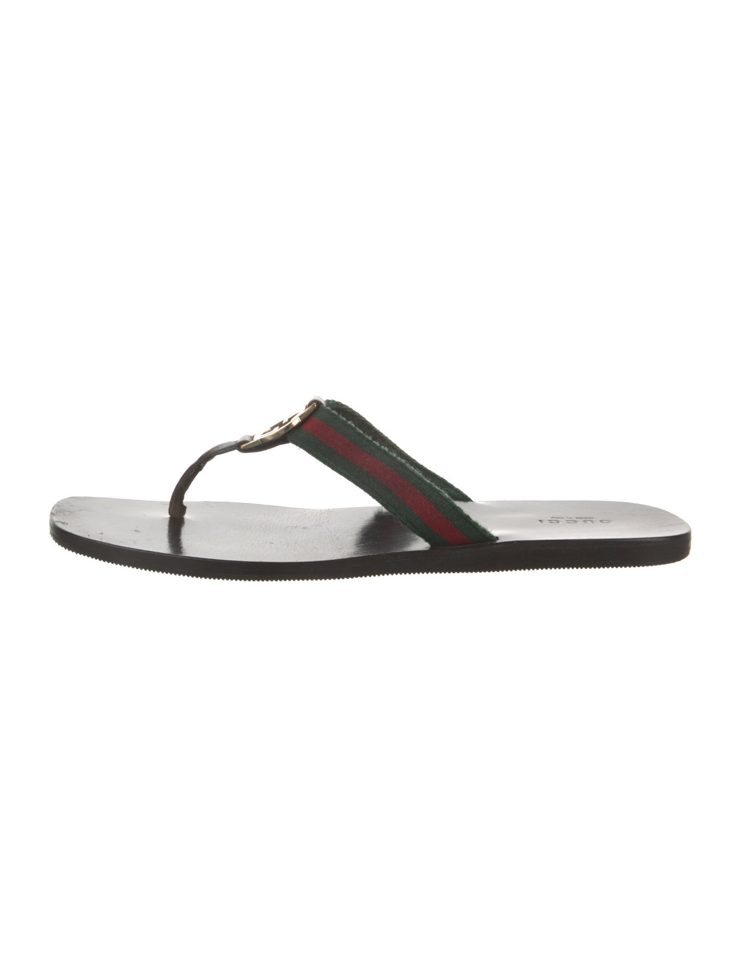 Gucci Web Accent Leather Slides