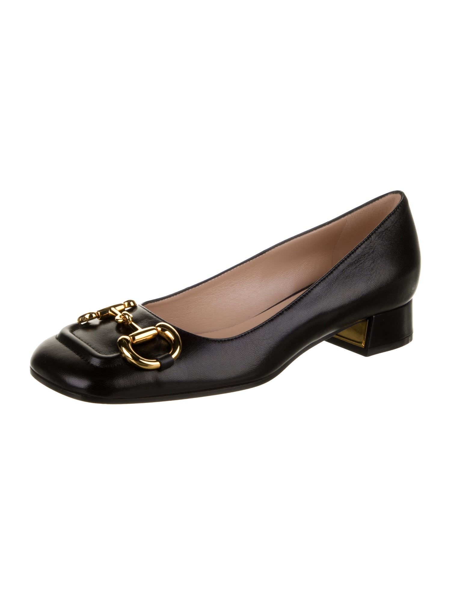 Gucci Horsebit Accent Leather Ballet Flats