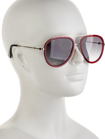 Gucci Interlocking G Logo Aviator Sunglasses