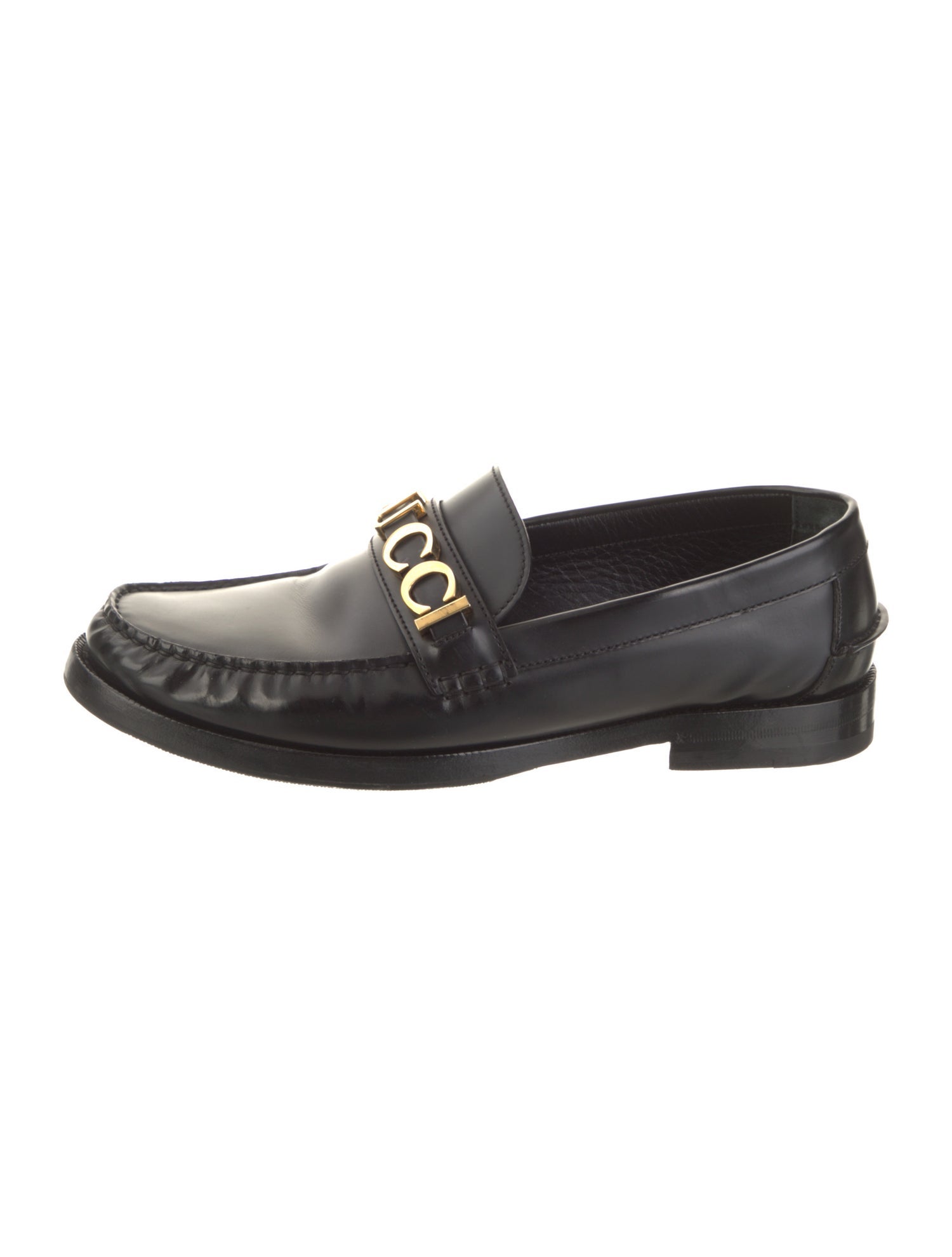 Gucci Interlocking G Logo Leather Dress Loafers