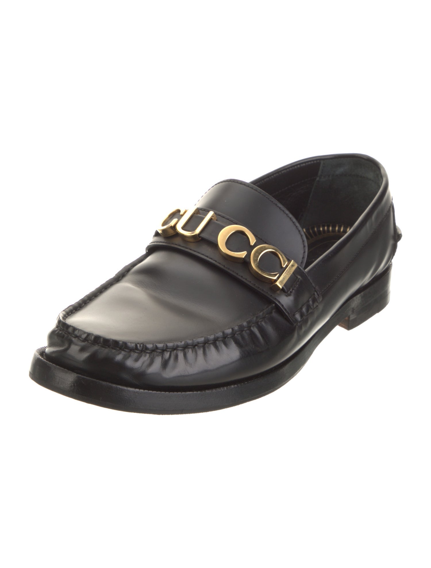 Gucci Interlocking G Logo Leather Dress Loafers