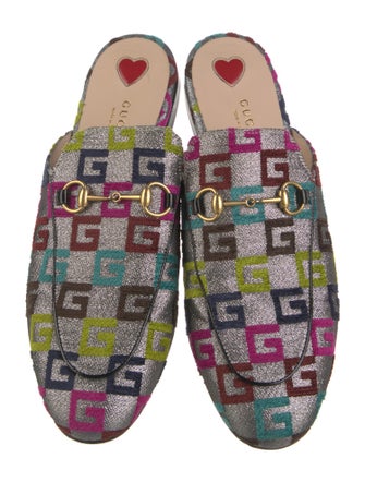 Gucci Horsebit Accent Printed Mules