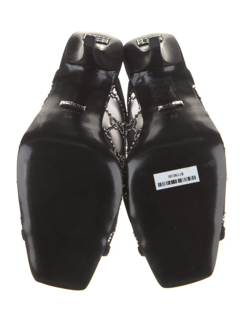 Gucci Leather Crystal Embellishments Slides