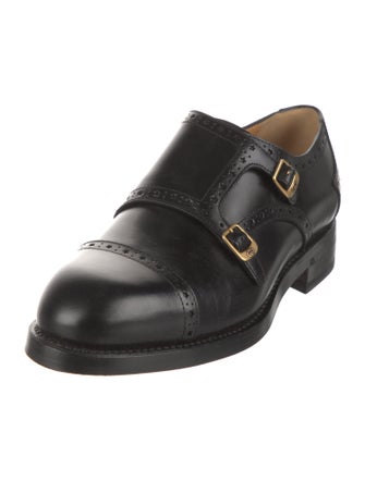 Gucci Leather Lasercut Accents Monk Straps