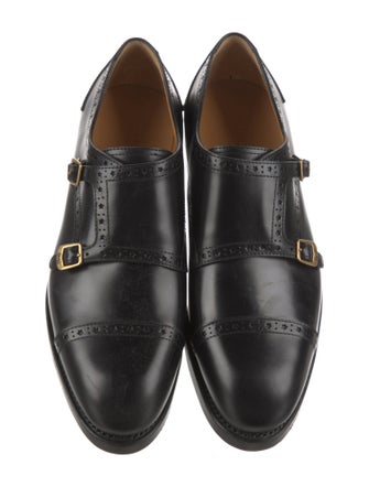 Gucci Leather Lasercut Accents Monk Straps