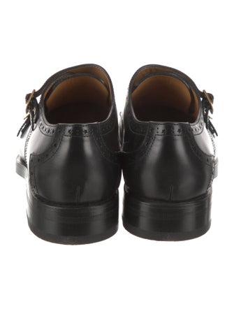 Gucci Leather Lasercut Accents Monk Straps