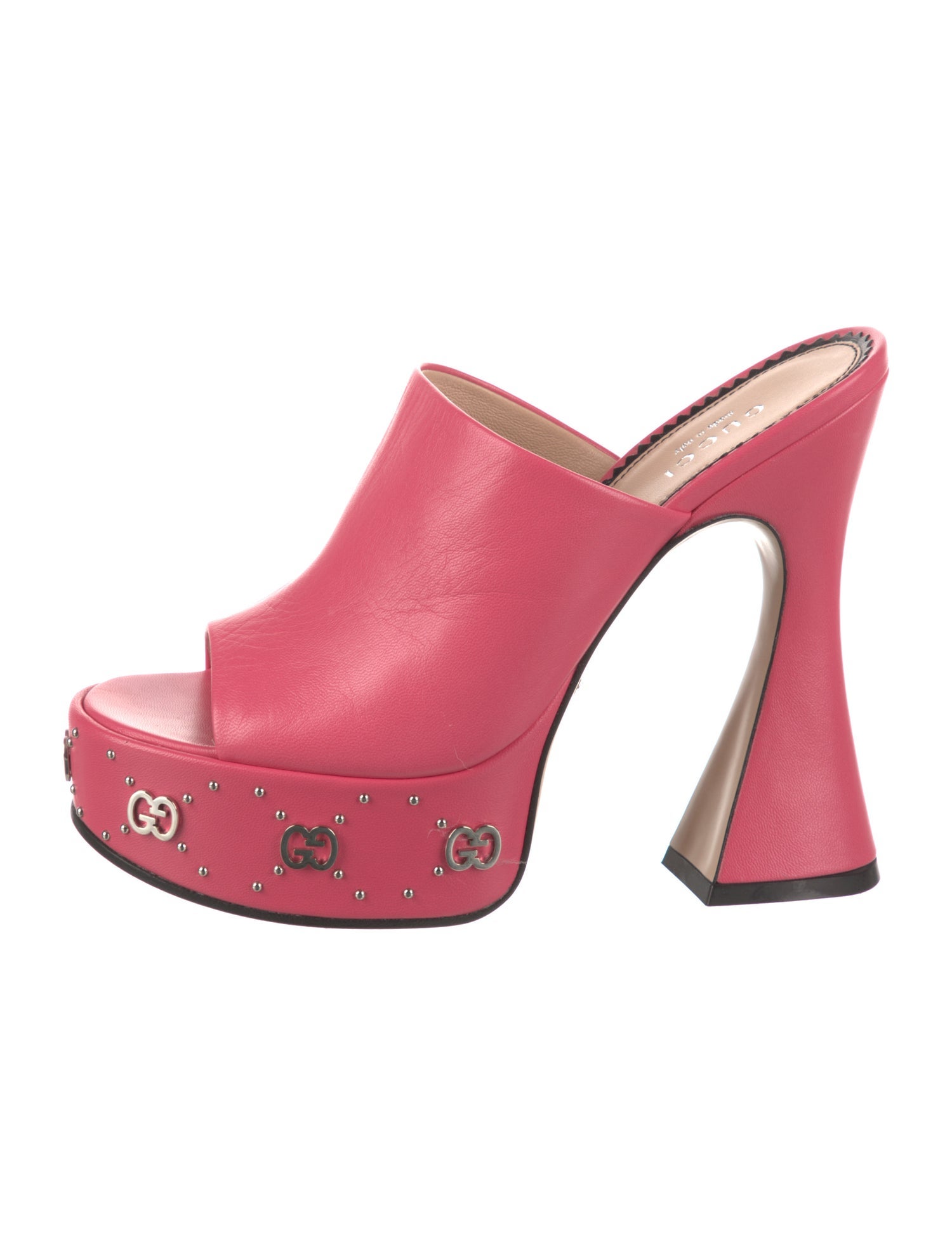 Gucci GG Logo Leather Slides