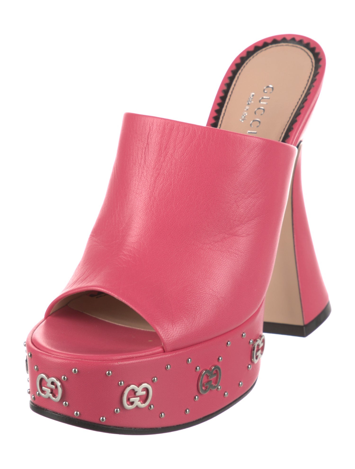 Gucci GG Logo Leather Slides