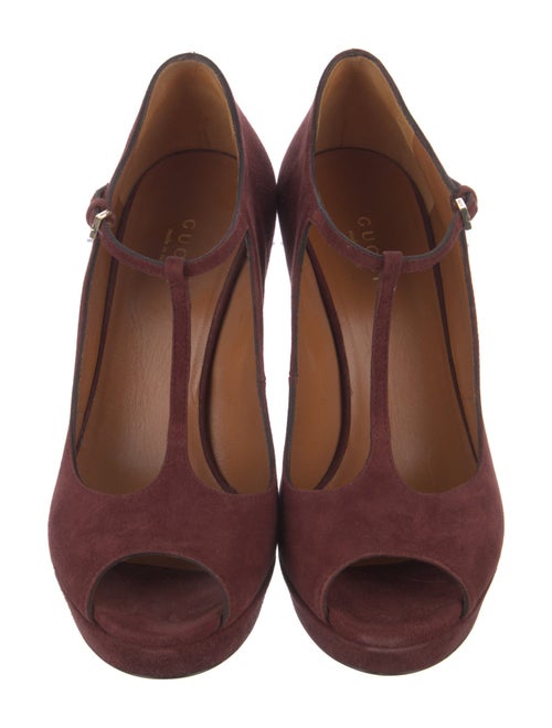 Gucci Suede T-Strap Pumps
