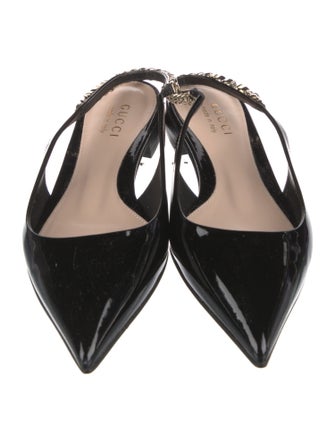 Gucci Patent Leather Slingback Flats