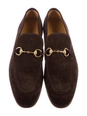 Gucci Horsebit Accent Suede Loafers