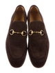Gucci Horsebit Accent Suede Loafers