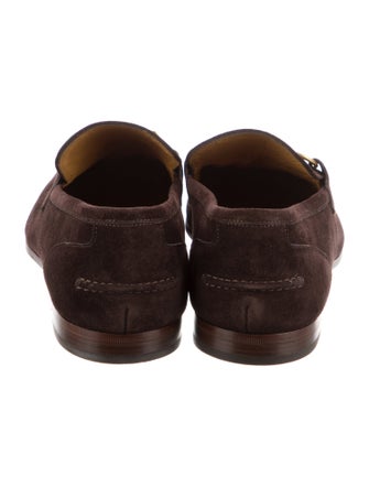 Gucci Horsebit Accent Suede Loafers