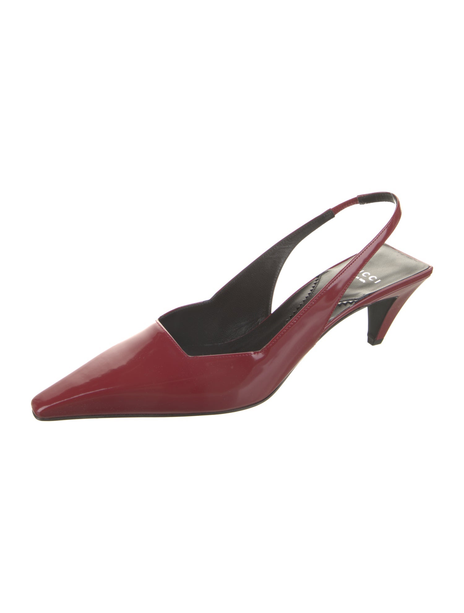 Khaite Leather Slingback Pumps - Burgundy Pumps, Shoes