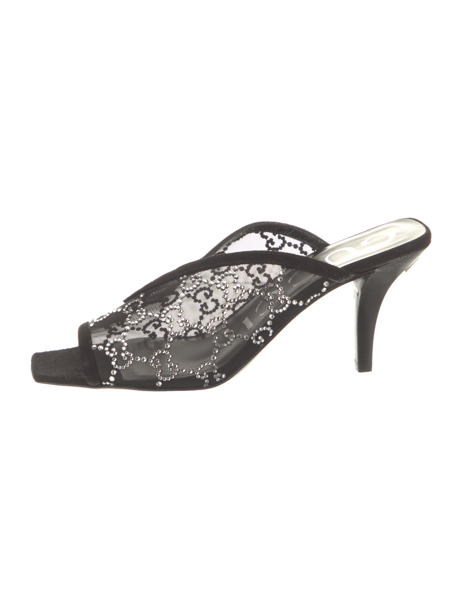 Gucci Mesh Crystal Embellishments Gladiator Sandals