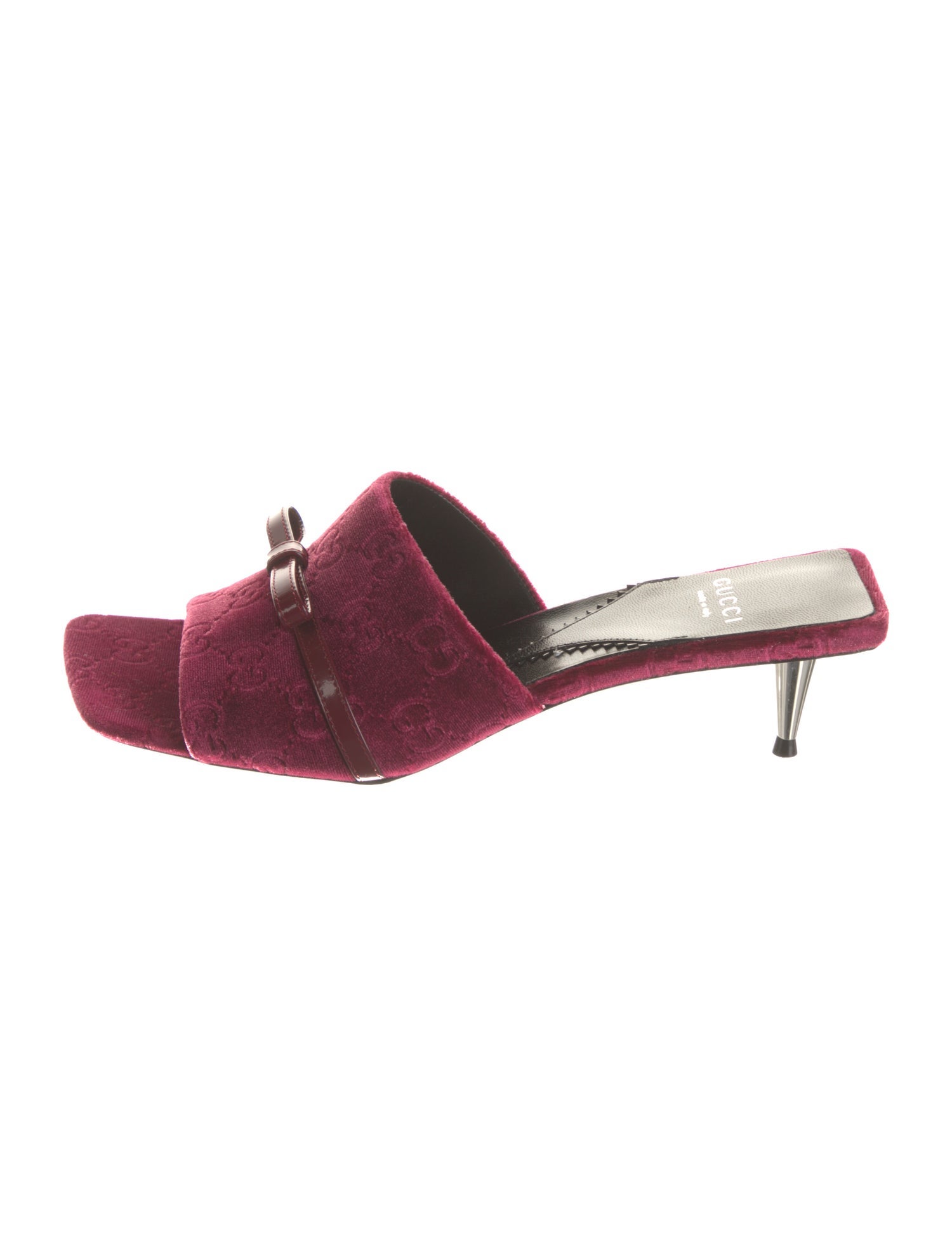 Gucci Velvet Bow Accents Slides