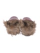 Gucci Leather Fur Trim Mules