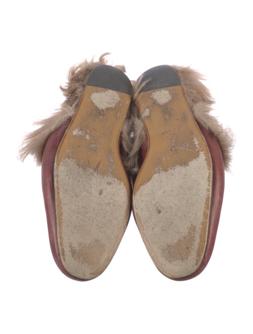 Gucci Leather Fur Trim Mules