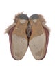 Gucci Leather Fur Trim Mules
