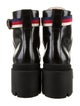 Gucci Sylvie Web Accent Leather Combat Boots