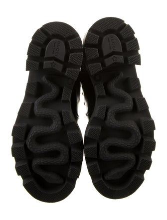 Gucci Sylvie Web Accent Leather Combat Boots