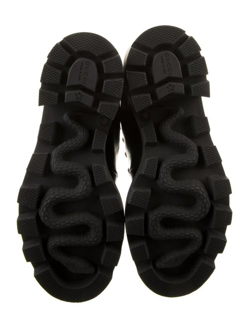 Gucci Sylvie Web Accent Leather Combat Boots