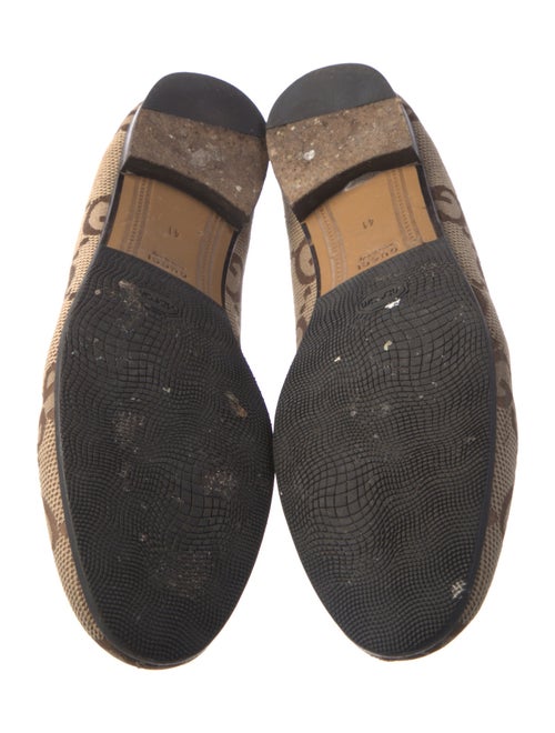 Gucci Horsebit Accent Canvas Loafers