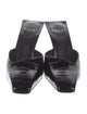 Gucci Interlocking G Logo Embossed Leather Mules