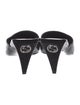 Gucci Interlocking G Logo Embossed Leather Mules