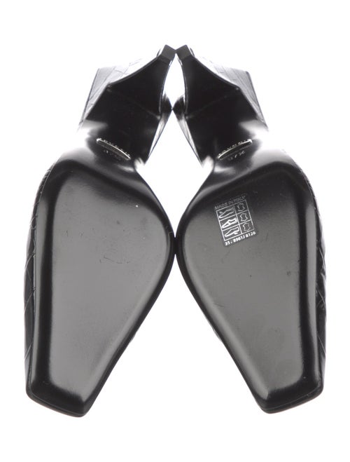 Gucci Interlocking G Logo Embossed Leather Mules