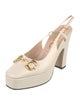 Gucci Horsebit Accent Leather Slingback Pumps