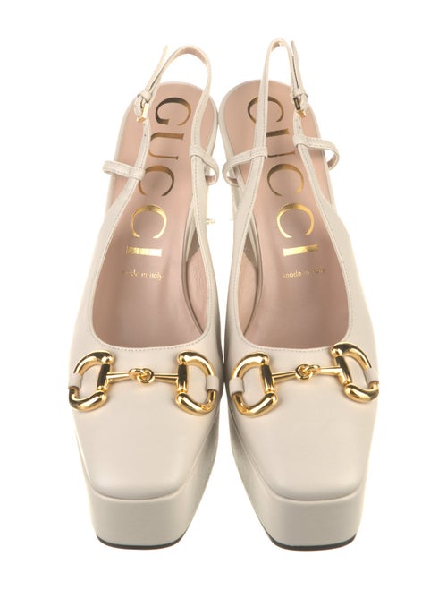Gucci Horsebit Accent Leather Slingback Pumps