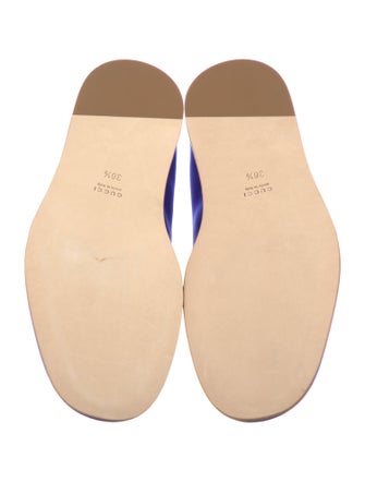 Gucci Horsebit Accent Satin Loafers